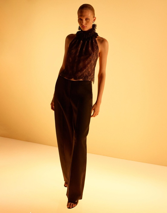 M.N.G - Lace Top With Ruff Collar