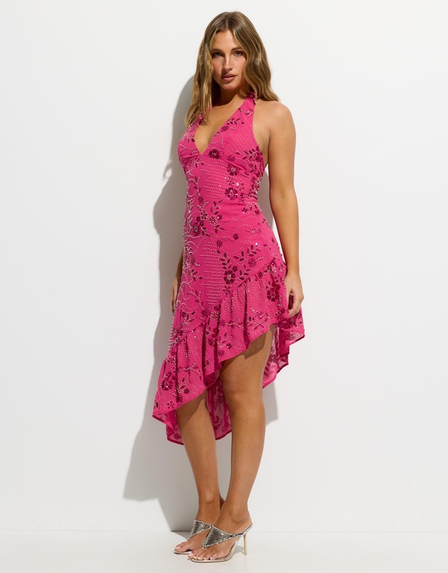 Dazie - Lulu Asymmetrical Embellished Mini Dress