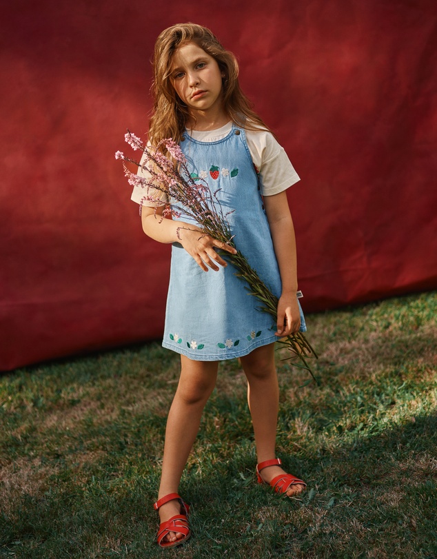 Goldie + Ace - Wild Strawberry Pinafore Dress - Babies-Kids