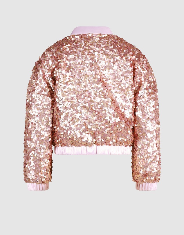 Rock Your Kid - Rebel Sequin Bomber Jacket in Champagne
