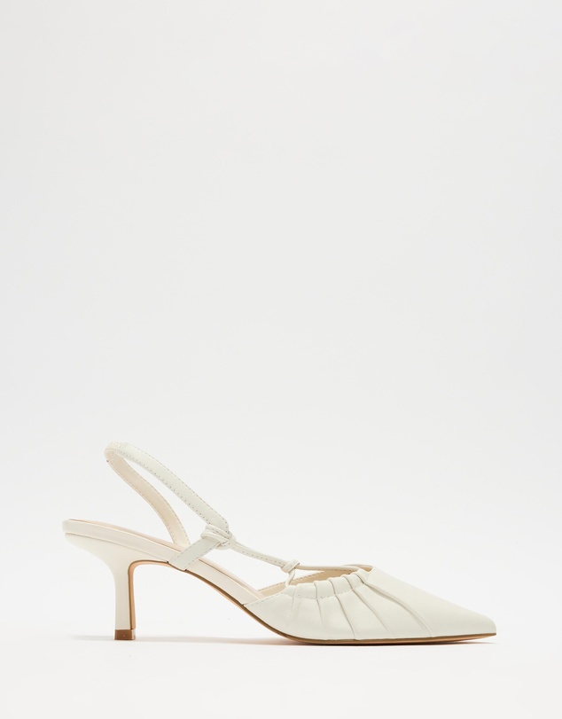Atmos&Here - Calla Leather Sling Back Kitten Heels