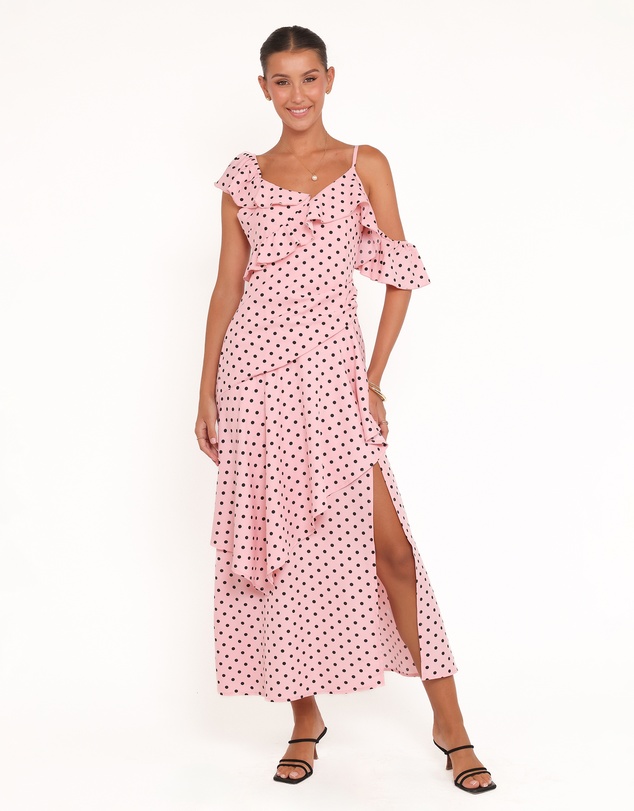 Petal & Pup - Adelina Maxi Dress - Pink Polka Dot
