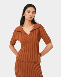 Forcast - Manhattan Polo Knit Top