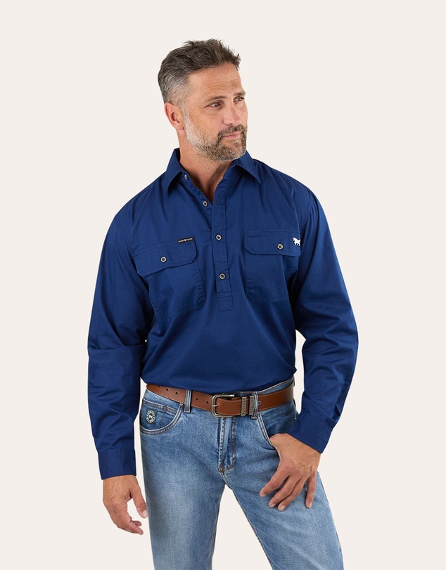 Ringers Western - King River Mens Half Button Work Shirt