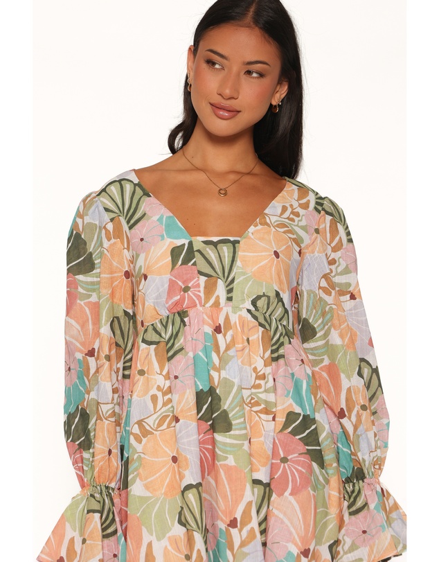 Petal & Pup - Aruna Mini Dress - Retro Orange Floral