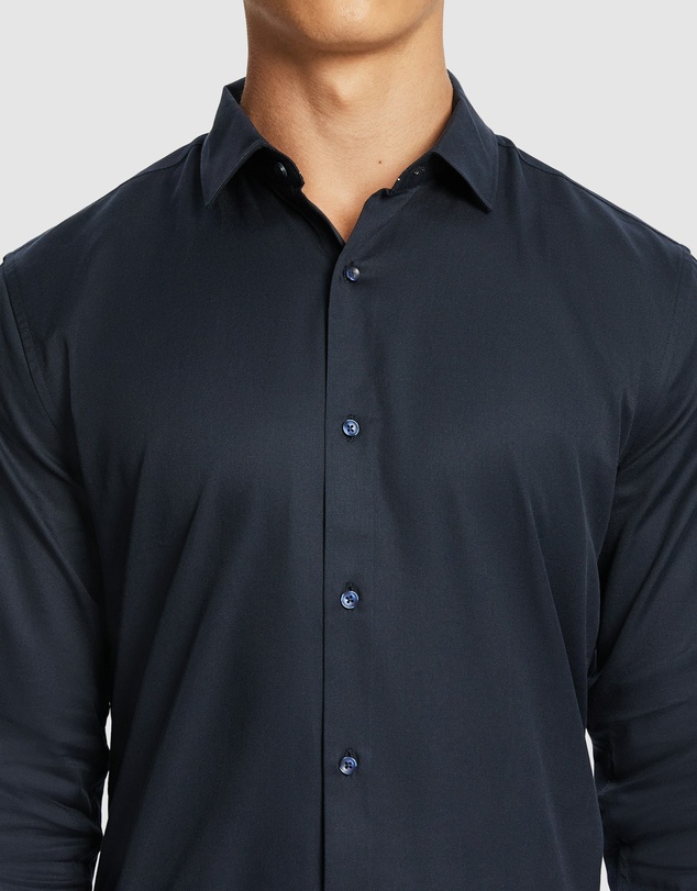 yd. - Clubman Pure Cotton Twill Slim Dress Shirt
