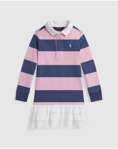 Polo Ralph Lauren - Woven-Skirt Striped Cotton Rugby Dress - ICONIC EXCLUSIVE - Babies-Kids