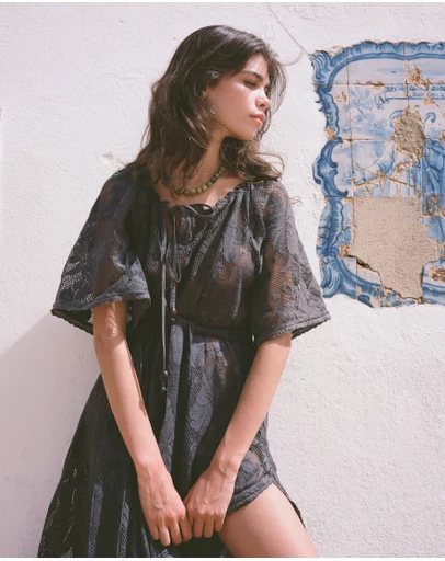 KINGA CSILLA - Midnight Lace Primavera Maxi Dress