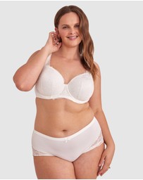 Bras N Things - Body Bliss Full Lace Curvy Balconette Bra - Ivory