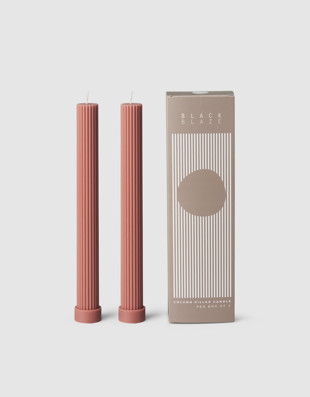 Black Blaze - Column Pillar Candle Duo
