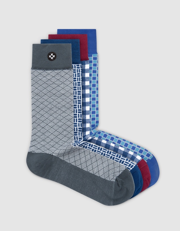 Sockdaily - Ribs 4 Pack Crew Socks