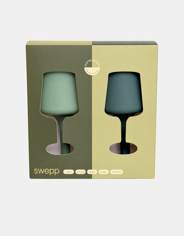 porter green - swepp silicone unbreakable wine glasses