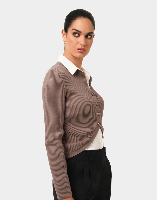 Forcast - Abaya Button Crop Knit