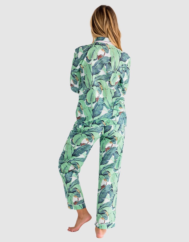 Sant And Abel - Women's Martinique® Green Banana Leaf Long PJ Set