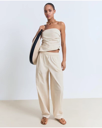 M.N.G - Paper Bag Cotton Trousers