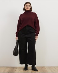 Atmos&Here Curvy - Kara Cropped Wide Leg Jeans