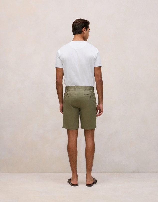 Trenery - Cotton Twill Chino Short in Hunter Green