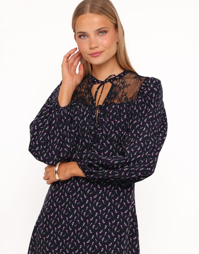 Petal & Pup - Tillie Long Sleeve Maxi Dress - Navy Tulip Floral