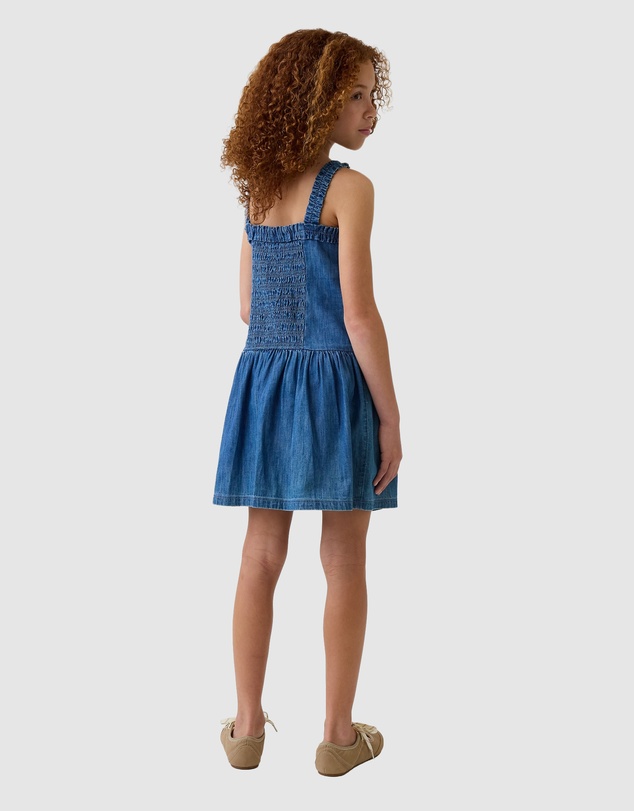 GAP - Sleeveless Denim Drop Waist Dress - Teens