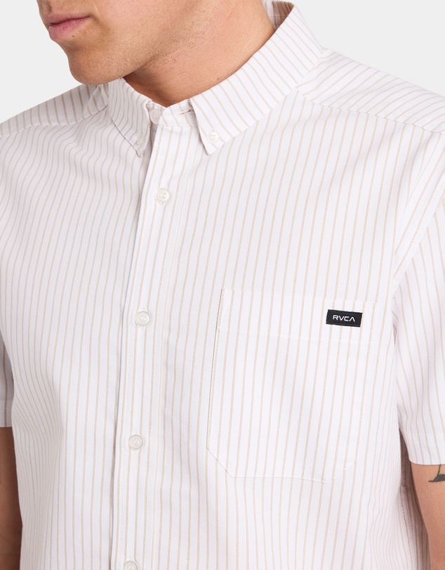 RVCA - Mens RVCA Pinstripe Short Sleeve Shirt
