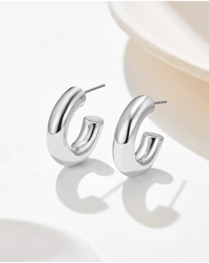 Mestige - De Sol Hoops - Silver Plated