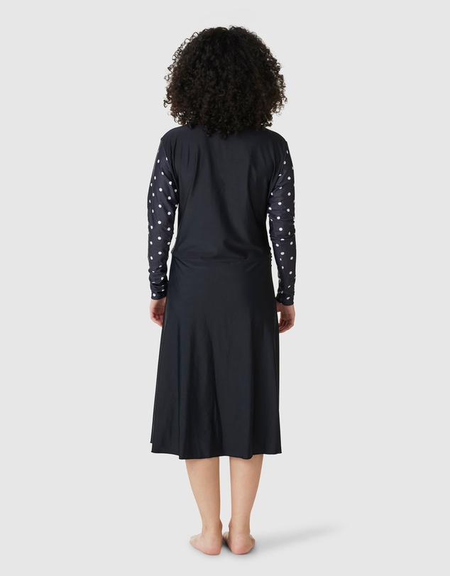 Modest Mermaid - Classic Dot tie front dress SPF50+