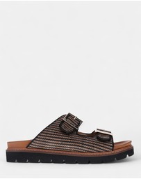 Mia Vita - Daisy Slide - Black Raffia