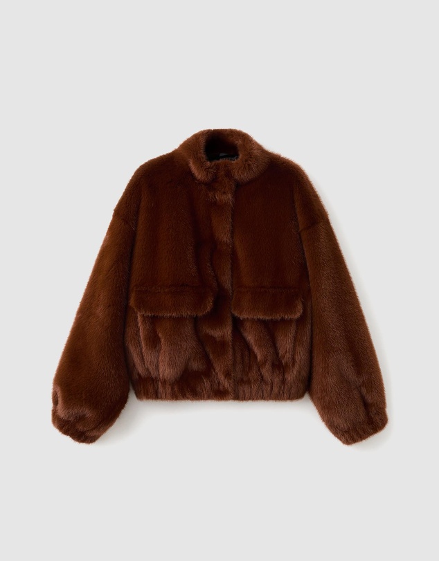 M.N.G - Faux-Fur Jacket With Pockets