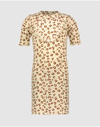 Like FLO - Fancy Rib Leopard Dress - Kids-Teens