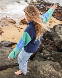 Skwosh - Skwosh Kids Polar Fleece Utility Jacket in Green/Blue