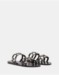 Just Because - Salacete Leather Flat Sandals