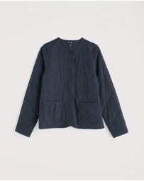 Seasalt - Seasalt Cornwall Navy Swift Barn Organic Cotton Quilted Jacket
