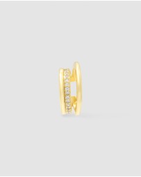 Wanderlust + Co - Double Pave Gold 9mm Ear Cuff