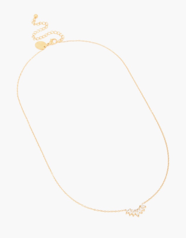 Lovisa - Waterproof Gold Plated Stainless Steel Cubic Zirconia Marquise Fan Necklace