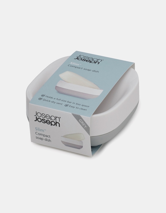 Joseph Joseph - Slim™ Compact Soap Dish - Grey/White