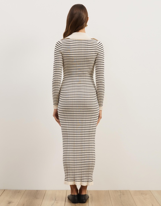 Atmos&Here - Jacie Long Sleeve Knit Stripe Dress