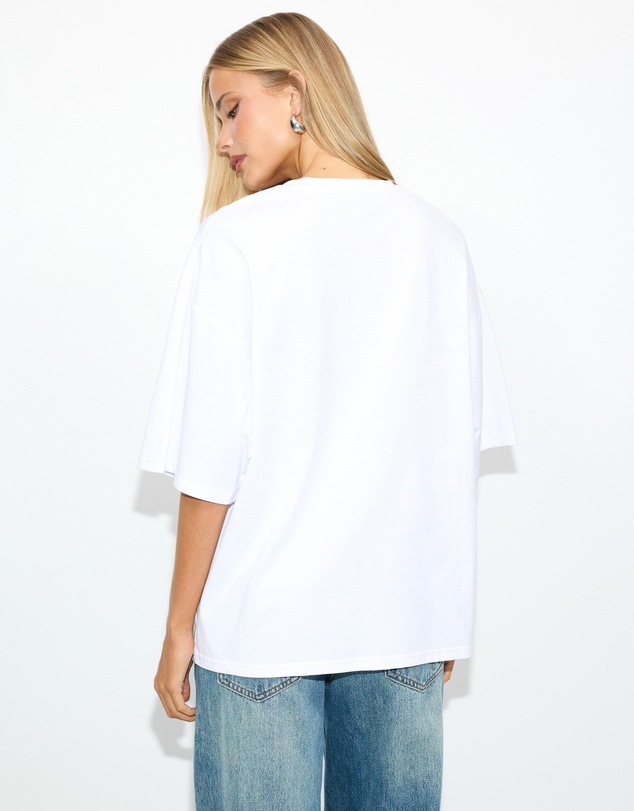 Dazie - Blurred Floral Oversized Graphic Tee