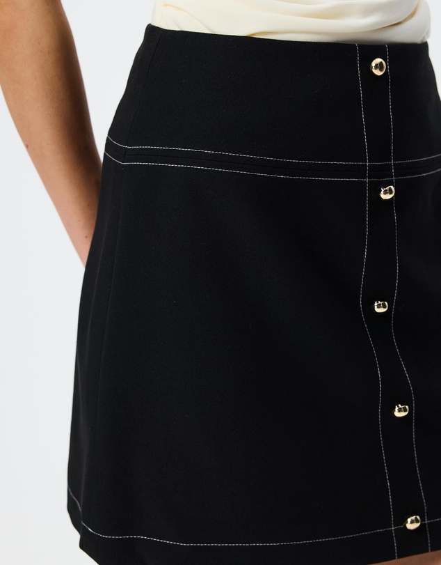 Tussah - Edie Gold Button Detail Mini Skirt