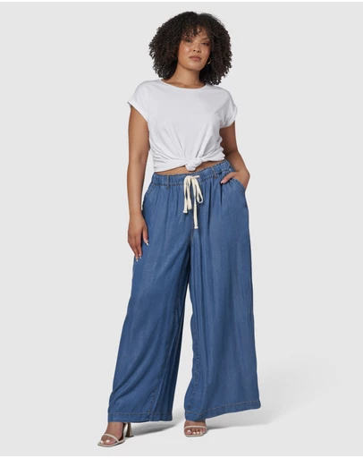 Indigo Tonic - Blake Chambray Wide Leg Pants