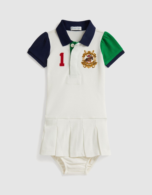 Polo Ralph Lauren - Color-Blocked Mesh Polo Dress & Bloomer - Babies