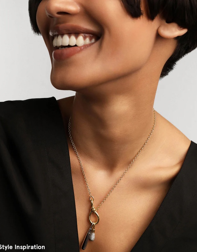 PDPAOLA - Pave Drop Pendant Stacker Chain Necklace