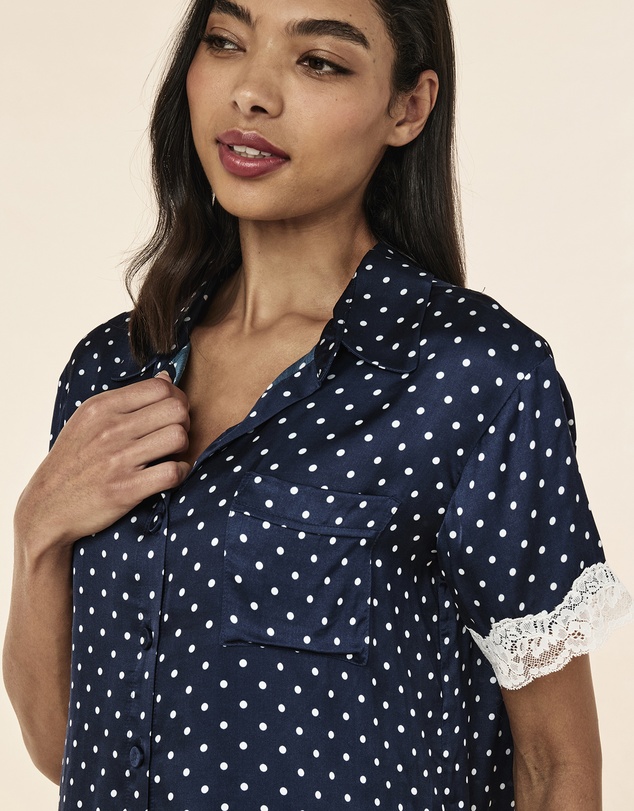 Papinelle - Annabelle Satin Lace Boxer PJ Set