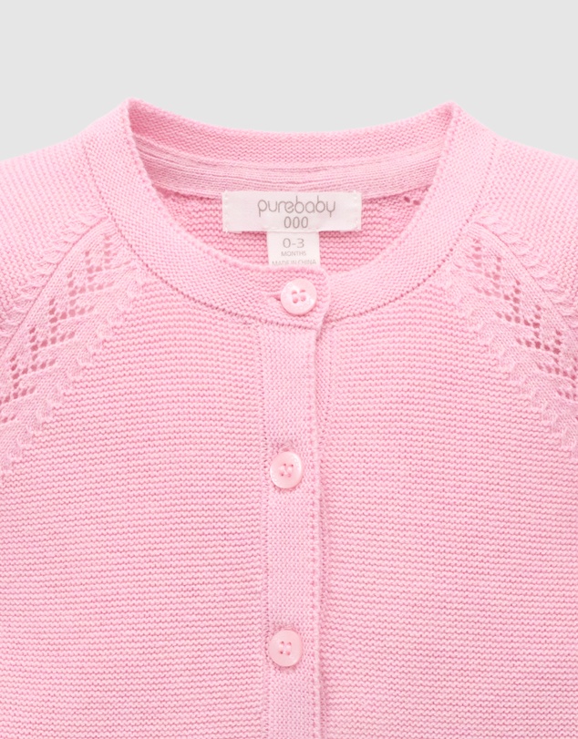 Purebaby - Scalloped Cardigan-Kids-Babies