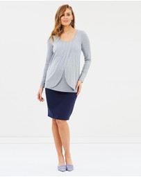 Angel Maternity - Maternity Straight Cut Ponti Work Skirt