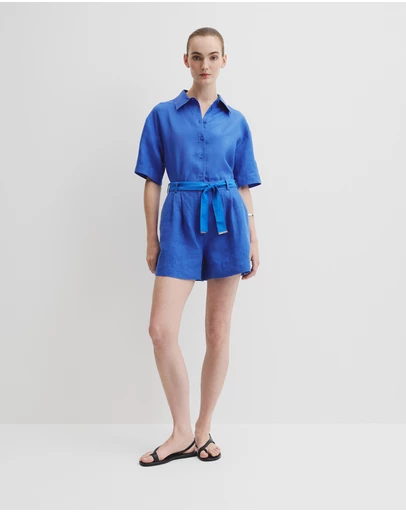 Country Road - Organically Grown Linen Tuck Front Short