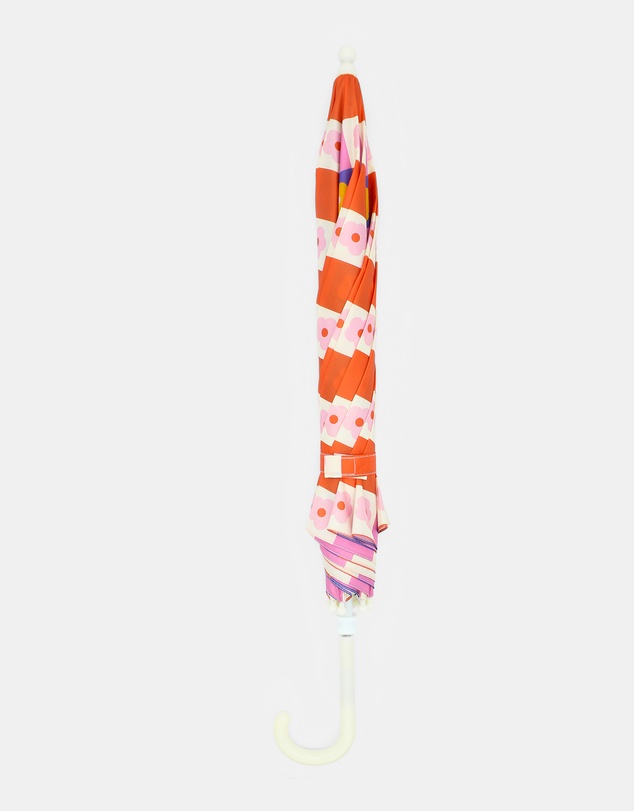 Morgan & Taylor - Flower Check Kids Umbrella in Blue, Pink and Peachy Orange