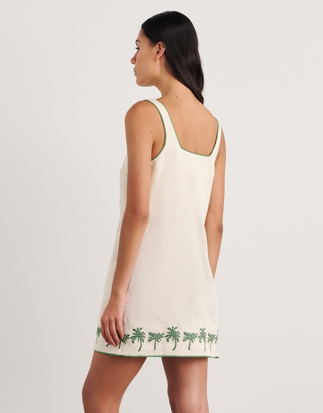 Jag - Palm Embroidered Mini Dress