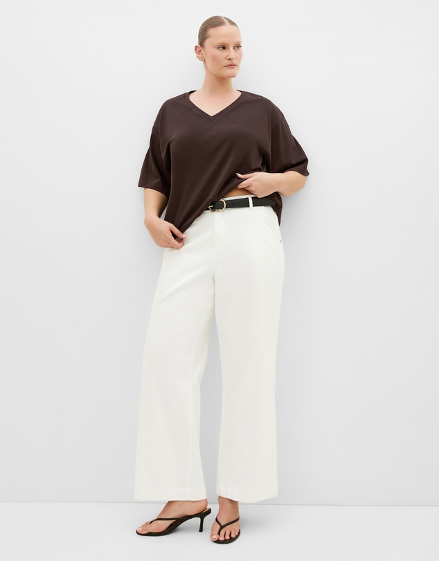 City Chic - Oversized V Neck Tee