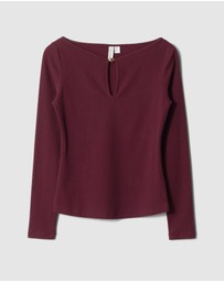 & Other Stories - Long-Sleeve Keyhole Top