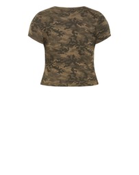 City Chic - Micro Camo Print Tee